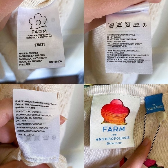 Farm Rio Dress Anthropologie Crochet Maxi Strapless Beach White XL NWT - Picture 6 of 7